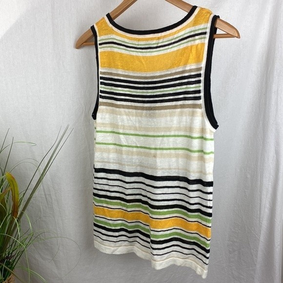 Jones NY Striped Linen Blend Twinset Cardigan & Tank Top Set NEW S - Picture 4 of 7